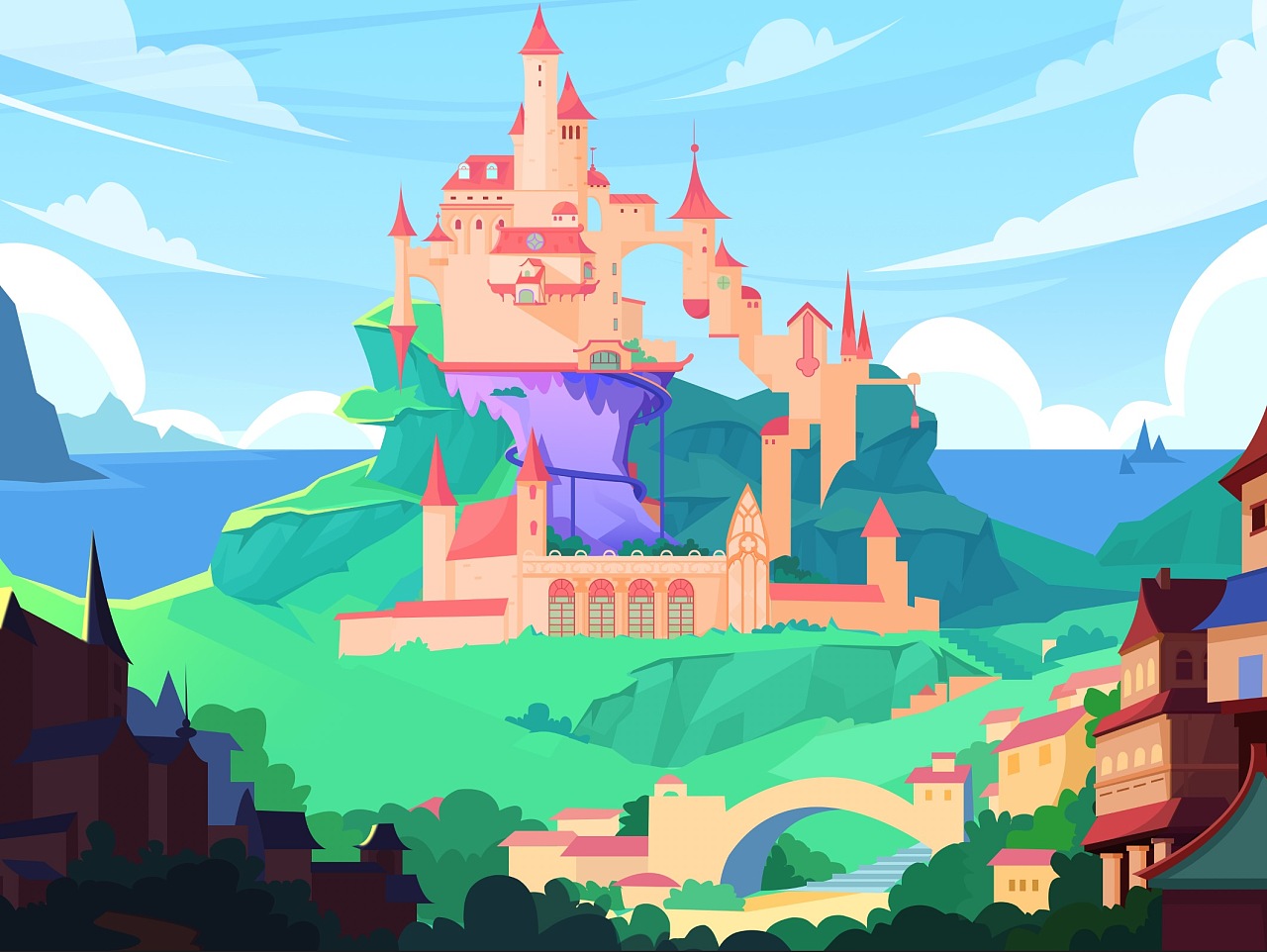城堡|插画|儿童插画|酷酷的阿正 - 原创作品 - 站酷 (zcool)