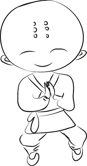 手绘卡通人物-小和尚