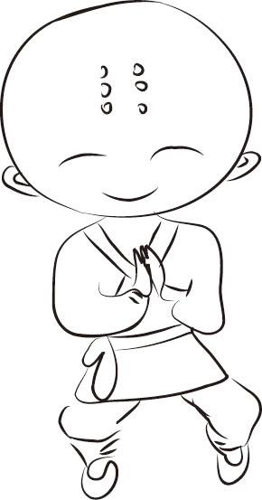 手绘卡通人物-小和尚