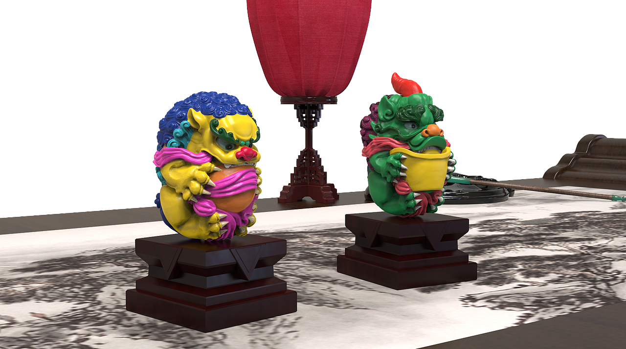 唐狮 貔貅摆件重新配色方案（图ZMjIzNzU0MzUy） - 手办/模玩 - 站酷设计师盐汤儿原创素材 - 站酷ZCOOL