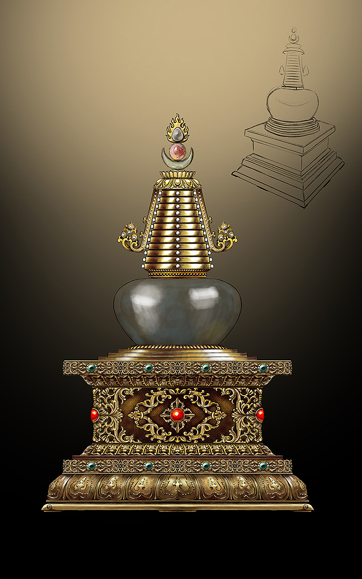 佛教金属工艺制品手绘设计（图ZMTczNjY4OTcy） - 工艺品设计 - 站酷设计师追云原创素材 - 站酷ZCOOL
