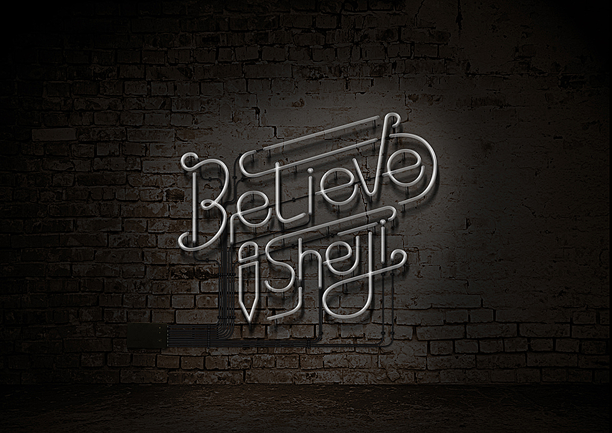 鼓捣的霓虹灯字形字效（图ZMjU1NDQyMTI=） - 字体/字形 - 站酷设计师XBelieve原创素材 - 站酷ZCOOL