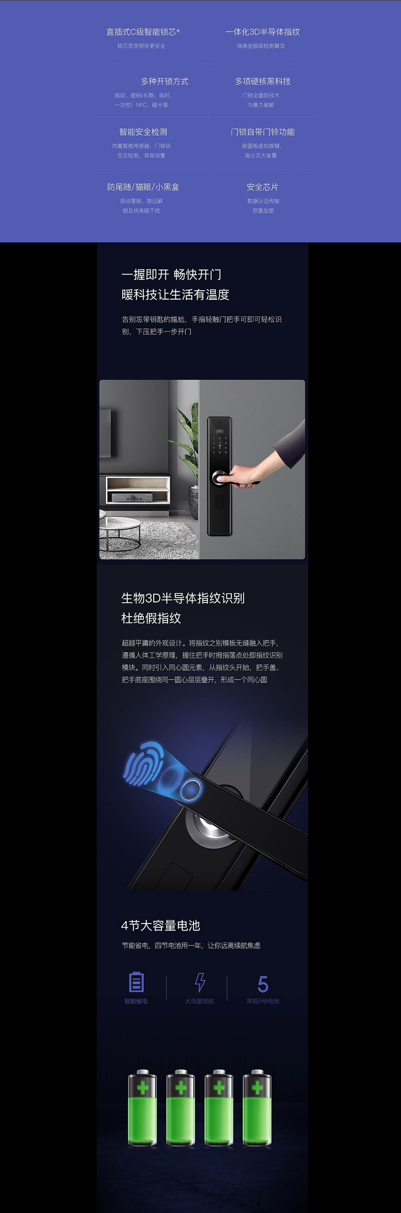 智能指纹门锁详情页（图ZMTg2NjIyMjky） - 电商 - 站酷设计师喵呜逗原创素材 - 站酷ZCOOL