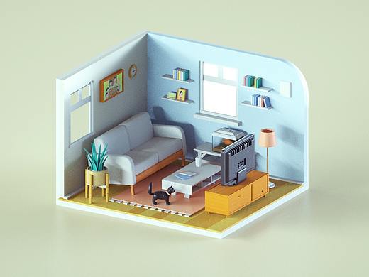 c4d 小场景建模