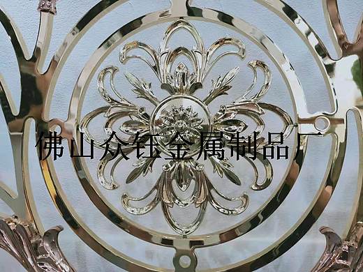 别墅金色+玫瑰金双色铝艺楼梯护栏扶手殿堂级奢华