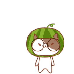 西瓜猫熙熙cici 特征:头部为绿色西瓜形状,脸型为猫脸,两个猫耳朵长