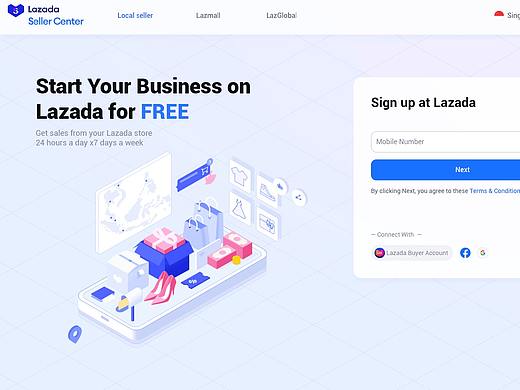 LAZADA seller center langdingpage