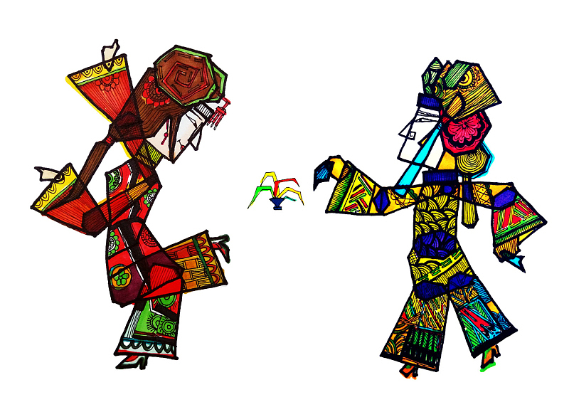 不同风格的插画