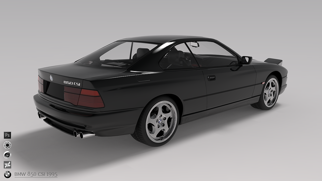 BMW 850 CSi 1995 渲染