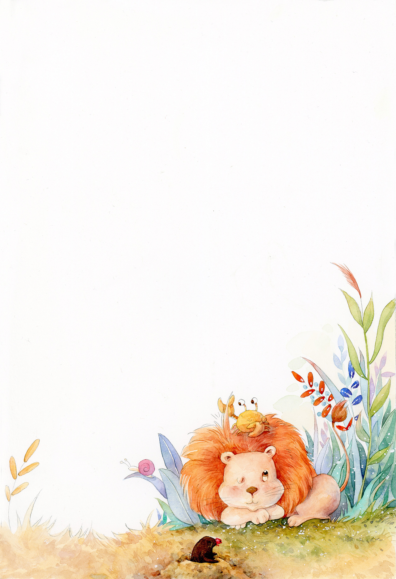 水彩插画-绘本角页