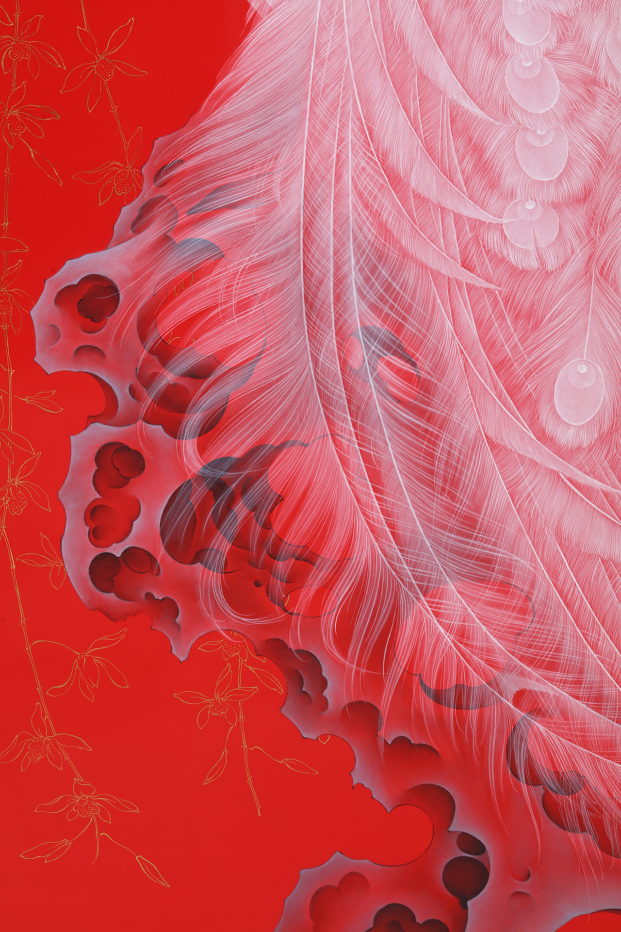 《回眸》颜色釉加彩瓷板画