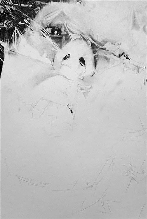 王F_手绘《水、薄膜和表情 》作画步骤