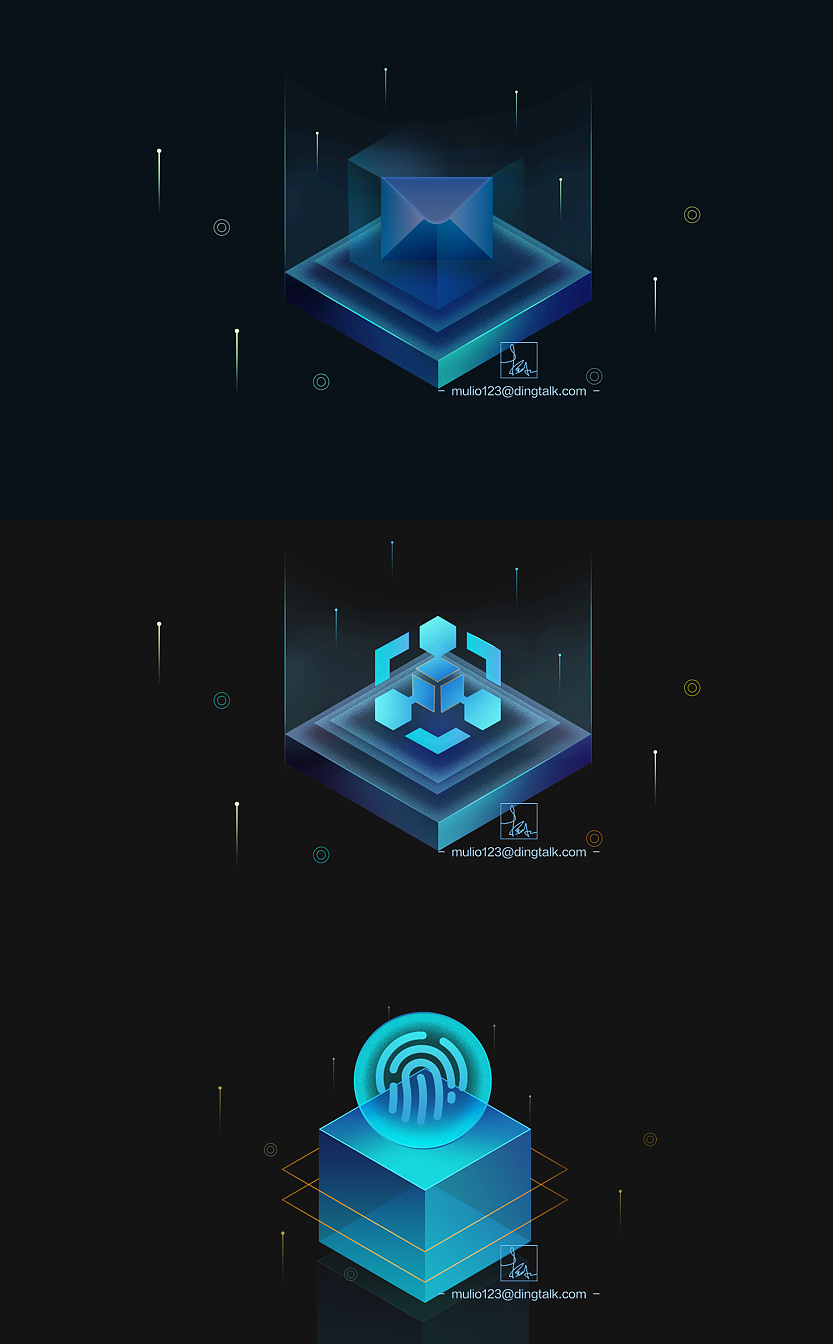 【2.5D视觉】信息时代|指纹等科技视觉图