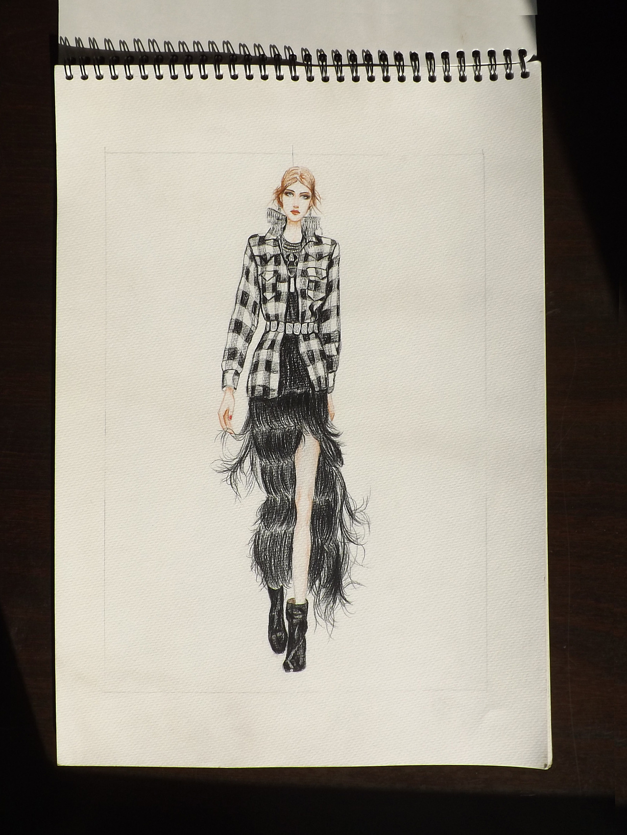 上半年服装设计临摹 彩铅