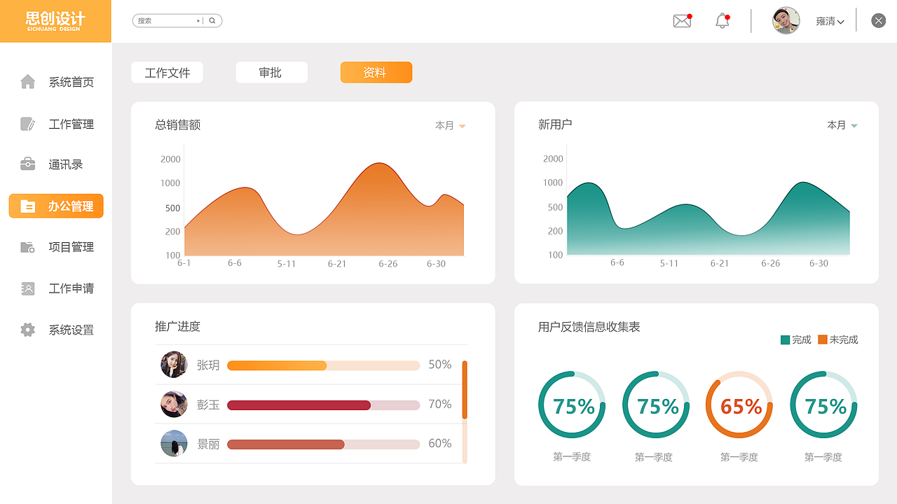 OA系统界面设计
