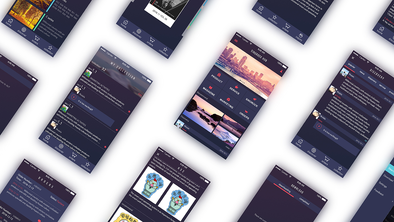 简约企业APP-UI交互界面（图ZNjk2MTQwODg=） - APP界面 - 站酷设计师Rex张郎才尽原创素材 - 站酷ZCOOL