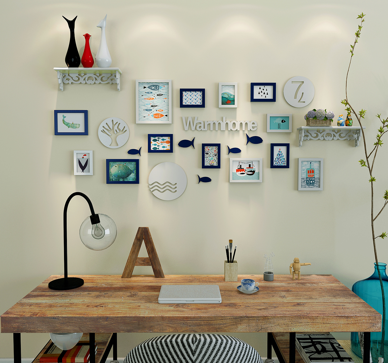 装饰画框3d渲染