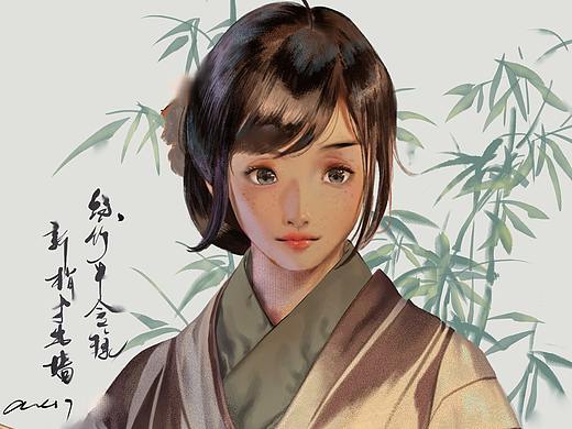 The Japanese kimono-sketch