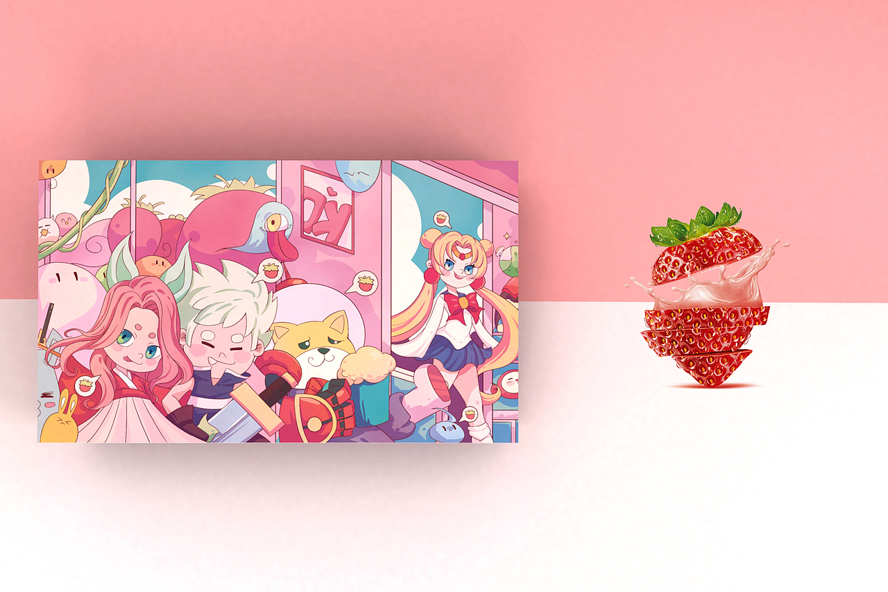 草莓创意手绘包装盒（图ZMTMzMzQxODMy） - 包装 - 站酷设计师造物视觉品牌设计原创素材 - 站酷ZCOOL