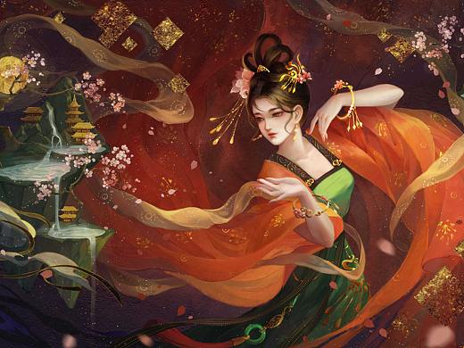 古风插画-《一舞心人离》