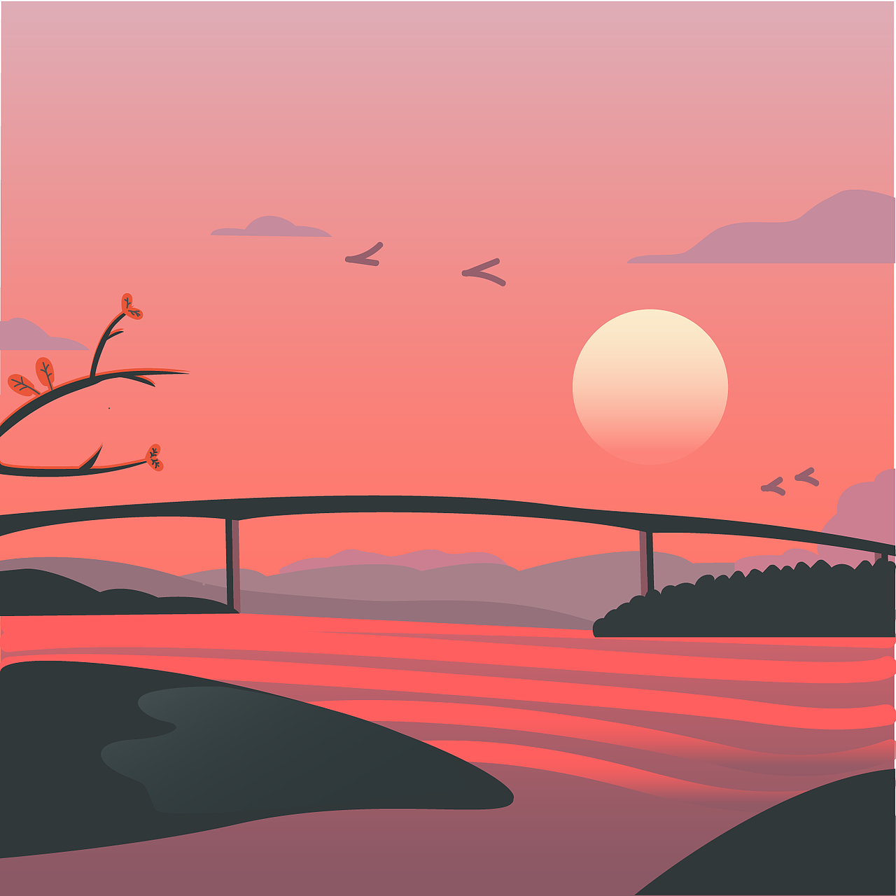 落日余晖（图ZMTI5NTUxOTUy） - 艺术插画 - 站酷设计师树懒很慢原创素材 - 站酷ZCOOL
