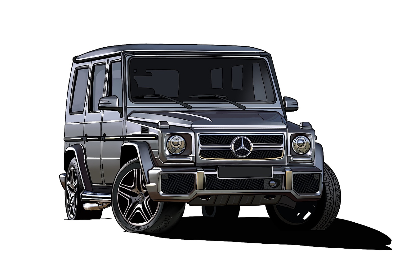 【手绘汽车】奔驰大g