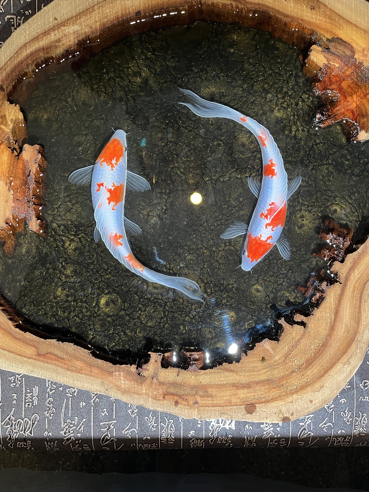 树脂画工艺品(锦鲤跃然)|手工艺|其他手工艺|哩哩啦啦榴莲 - 原创作品