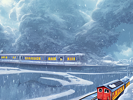 #AI創(chuàng)作實(shí)驗(yàn)室#開往雪國的列車，宮崎駿