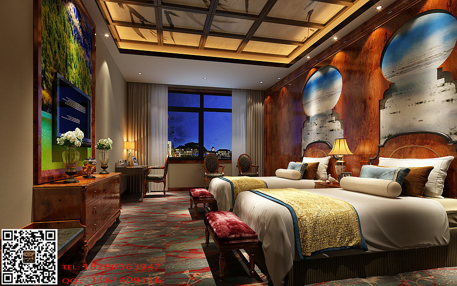 《十里香酒店》张掖酒店设计-民族特色酒店设计（图ZODk1NjYwNDQ=） - 家装设计 - 站酷设计师张掖工装装修设计原创素材 - 站酷ZCOOL