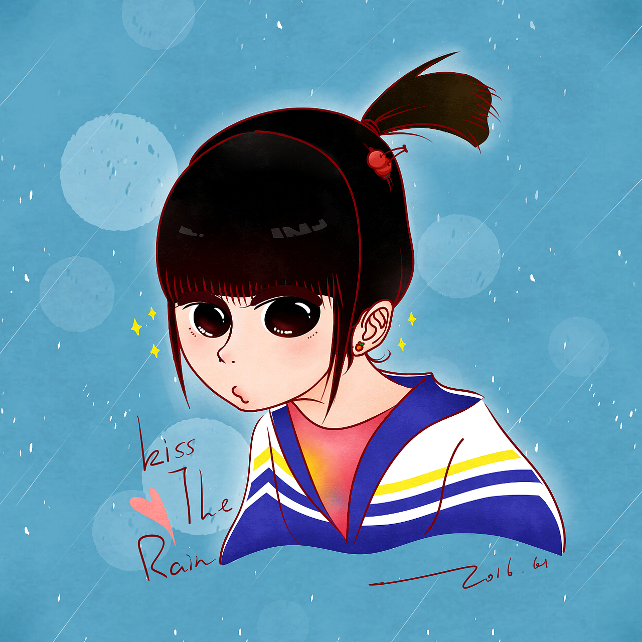 Kiss The Rain ..（图ZNTAyNjIzOTY=） - 艺术插画 - 站酷设计师MC王小白原创素材 - 站酷ZCOOL