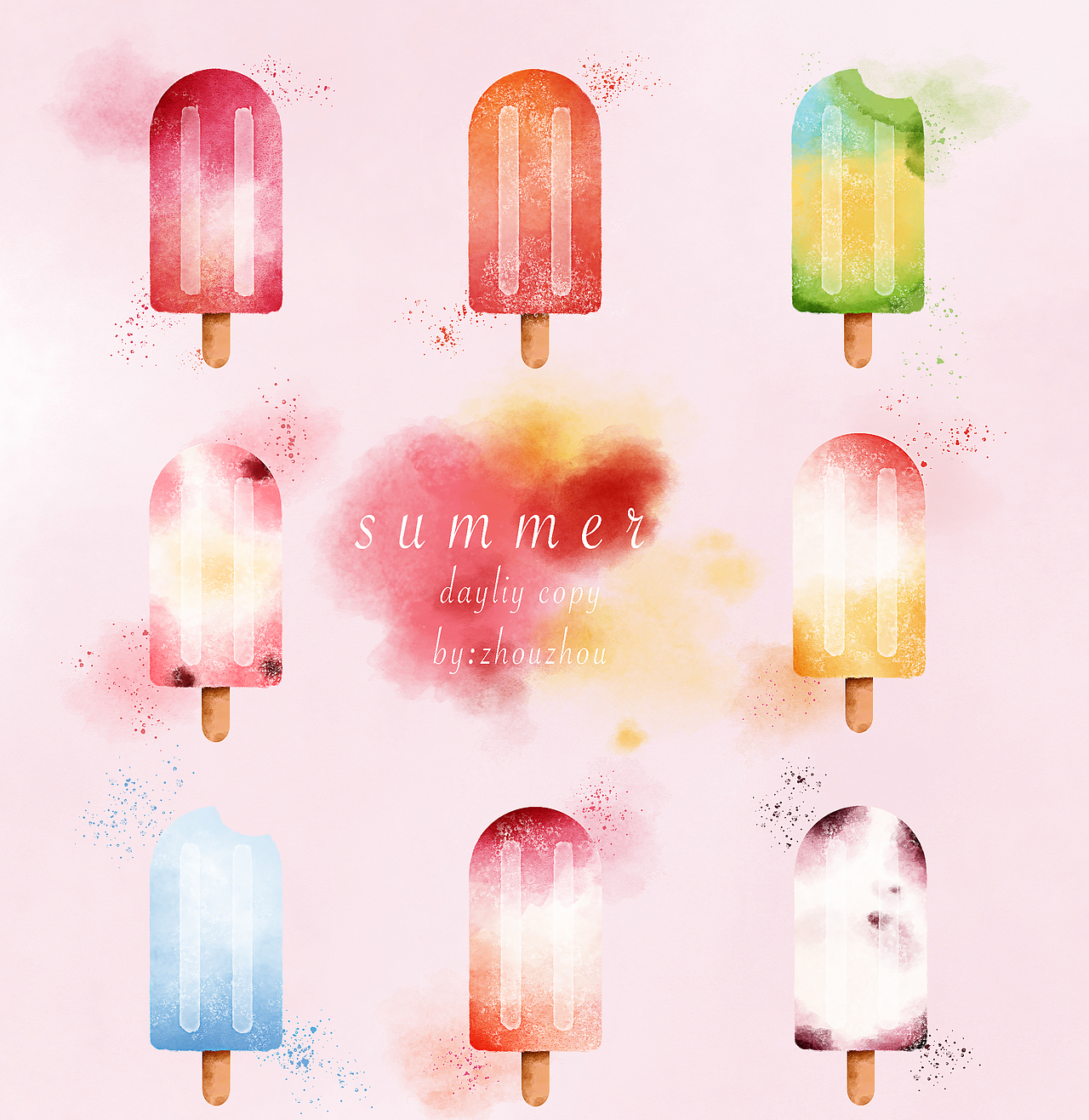 水彩风格插画练习