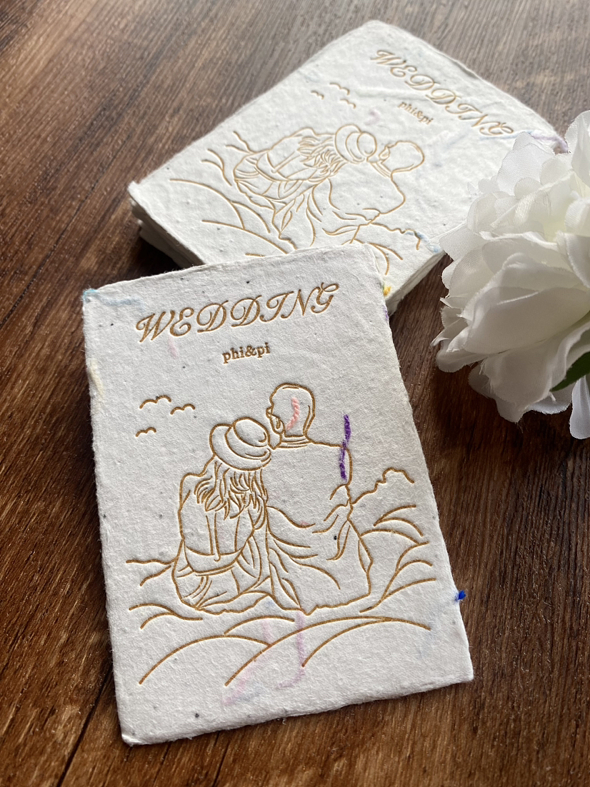 活版印刷种子纸婚礼感谢卡