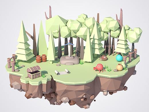 Lowpoly场景效果图