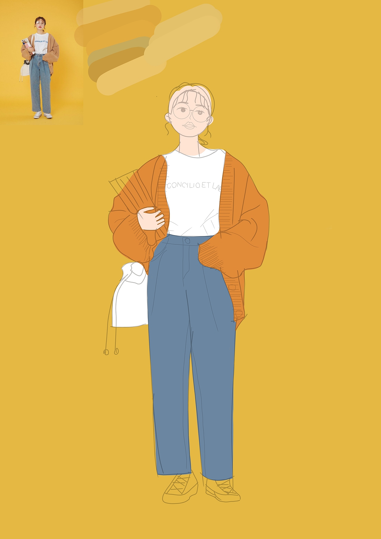 人物转插画（一）（图ZMjIxMzE2MzU2） - 创作习作 - 站酷设计师爱画画的小G原创素材 - 站酷ZCOOL