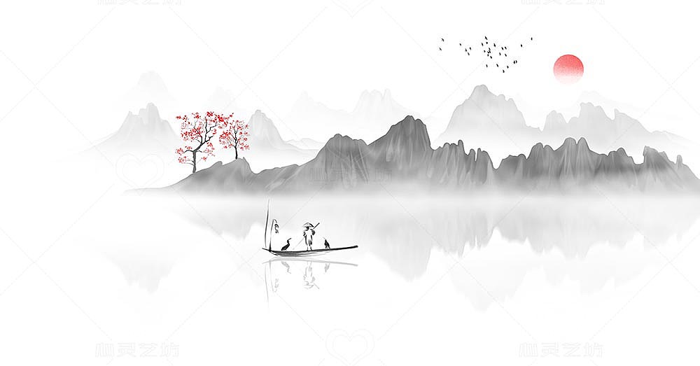淡雅山水（图ZMjcwMTA3NzM2） - 商业插画 - 站酷设计师心灵艺坊原创素材 - 站酷ZCOOL