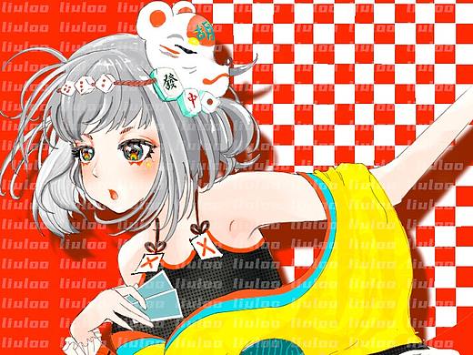插画设计——麻将少女