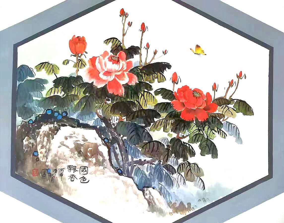 燕郊公园原创水墨风墙体彩绘