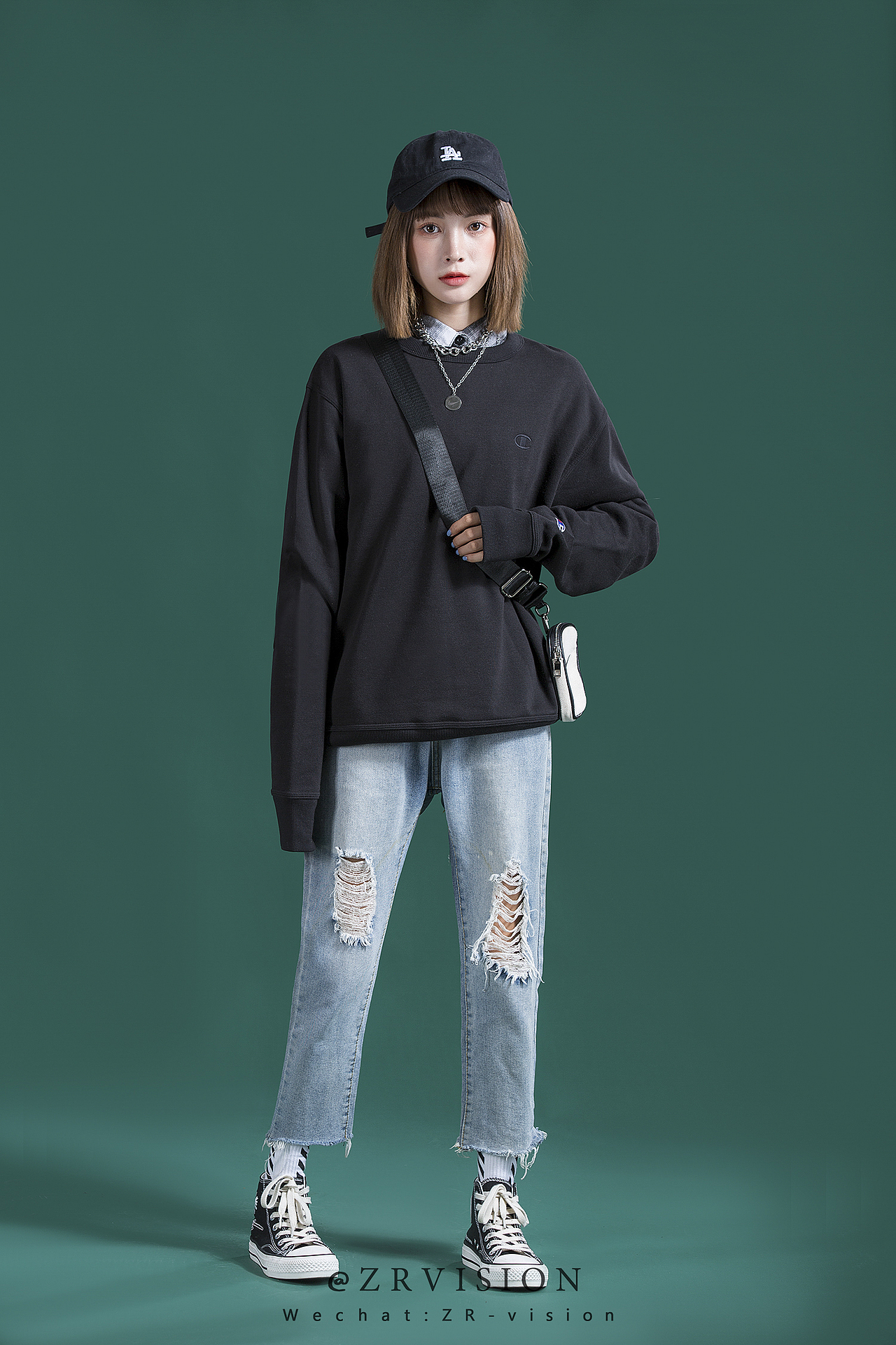 学院风美潮日潮流服装女装卫衣毛衣运动服拍摄拍照摄影