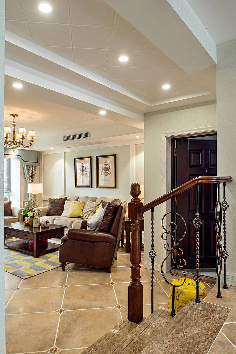 重庆错层三室两厅美式风_美式风格装修效果图_象田装饰