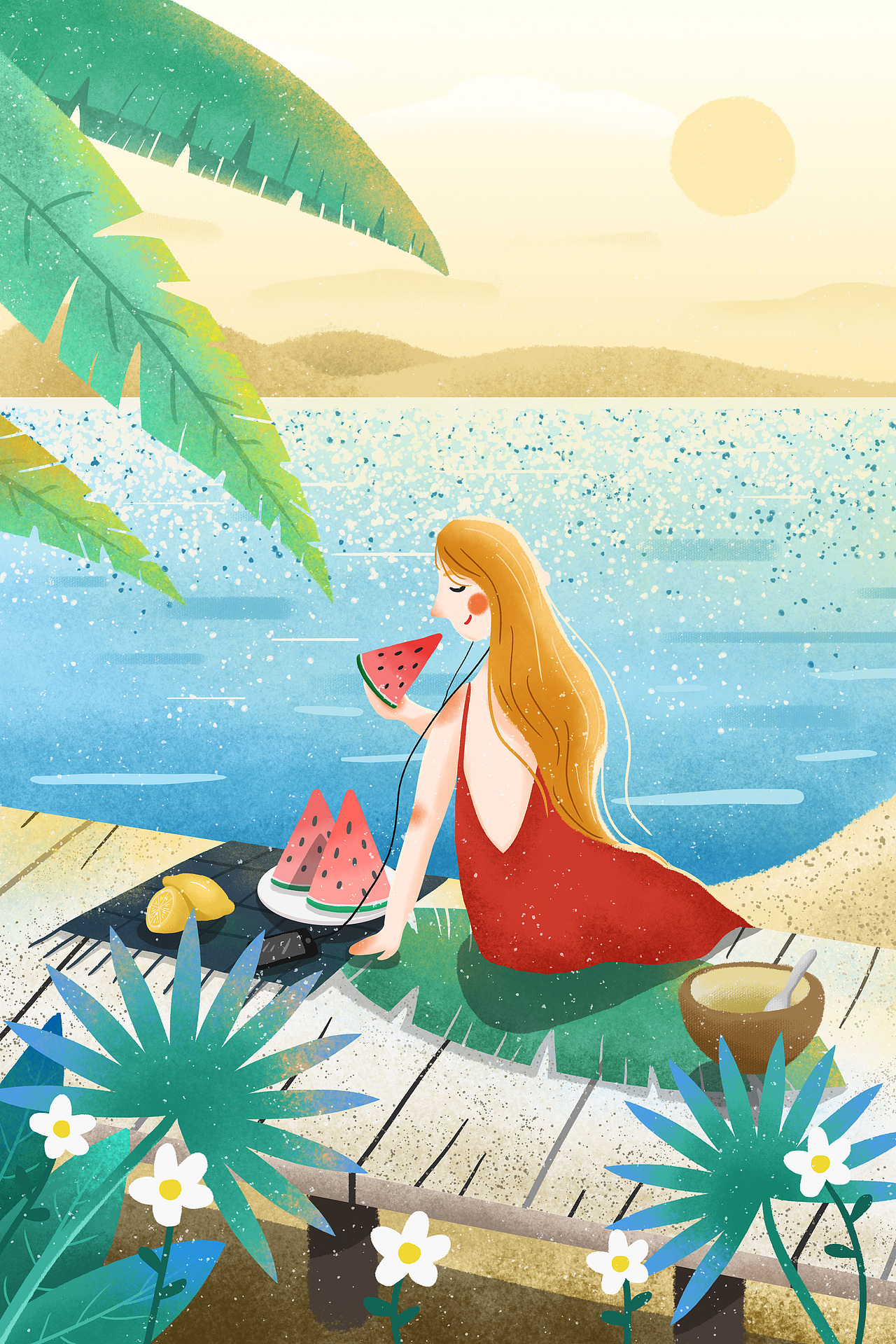 与夏天有关的事情,最近画的一部分插画