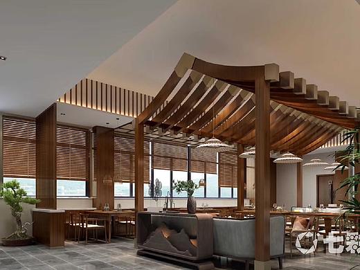 室內(nèi)設(shè)計(jì)效果圖/新中式餐廳設(shè)計(jì)（個(gè)人主頁(yè)-ZNDEwMTk3MDg=） - 家裝設(shè)計(jì) - 站酷設(shè)計(jì)師張小胖的菜原創(chuàng)素材 - 站酷ZCOOL