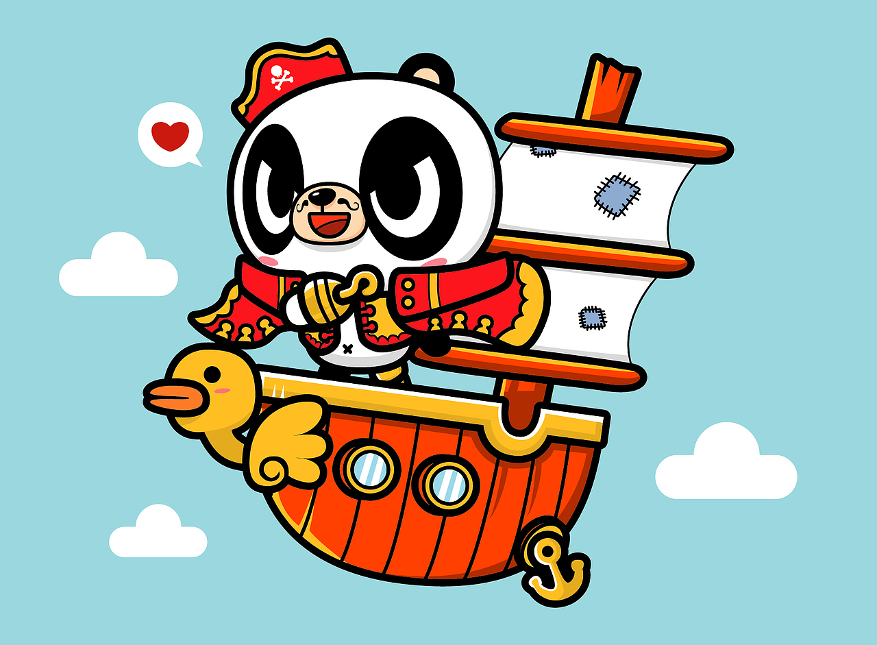 ai卡通熊猫形象设计及延展-临摹包子老师