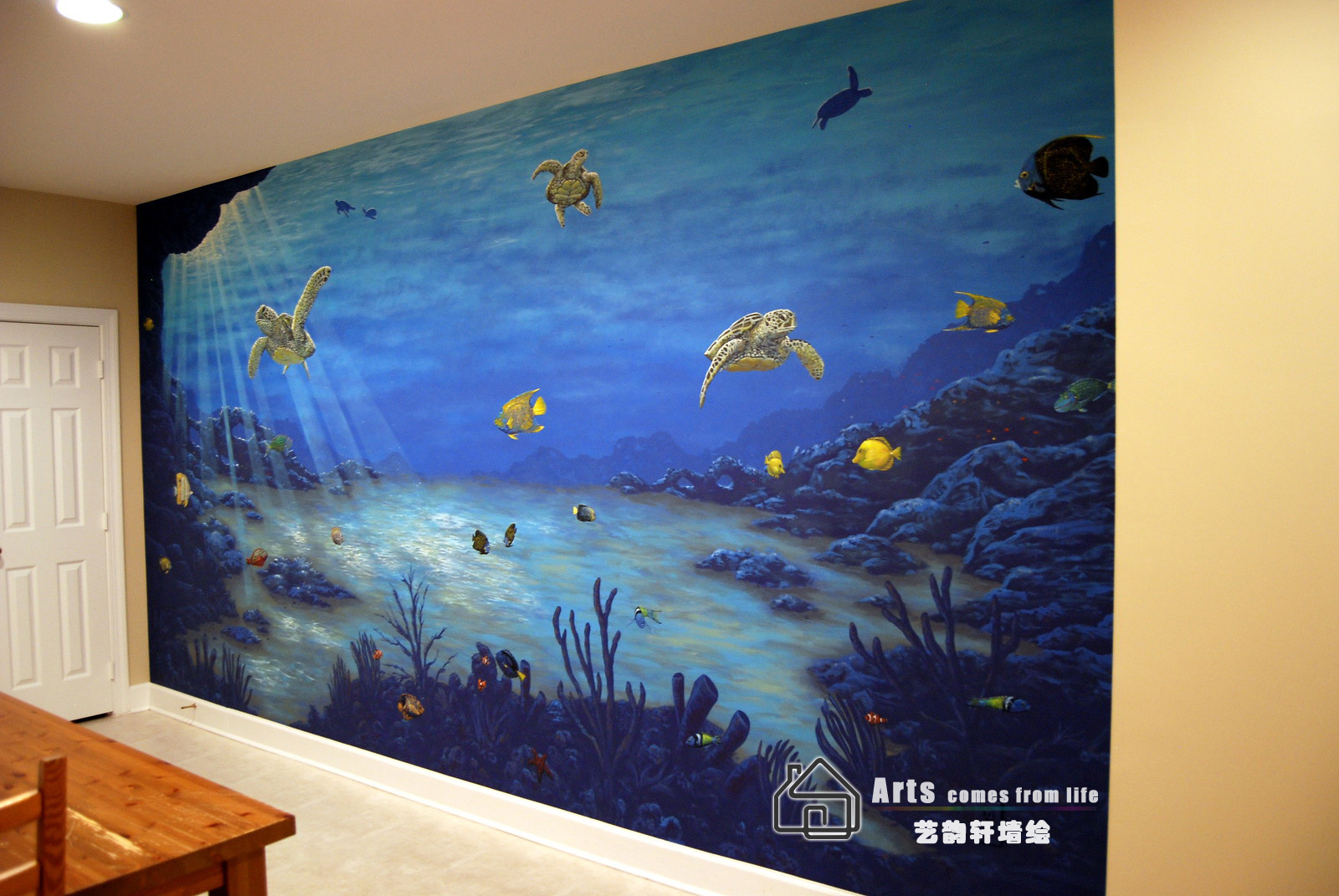 家里的海底世界墙绘