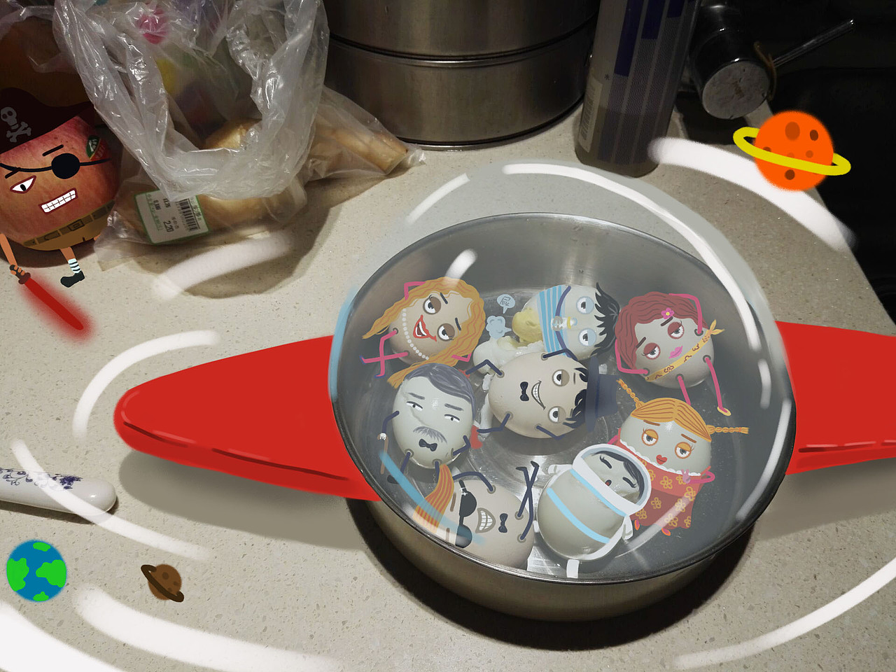 【生活】我家厨房的一角之鸡蛋（图ZNDExNzkzODg=） - 新锐潮流插画 - 站酷设计师rigki原创素材 - 站酷ZCOOL