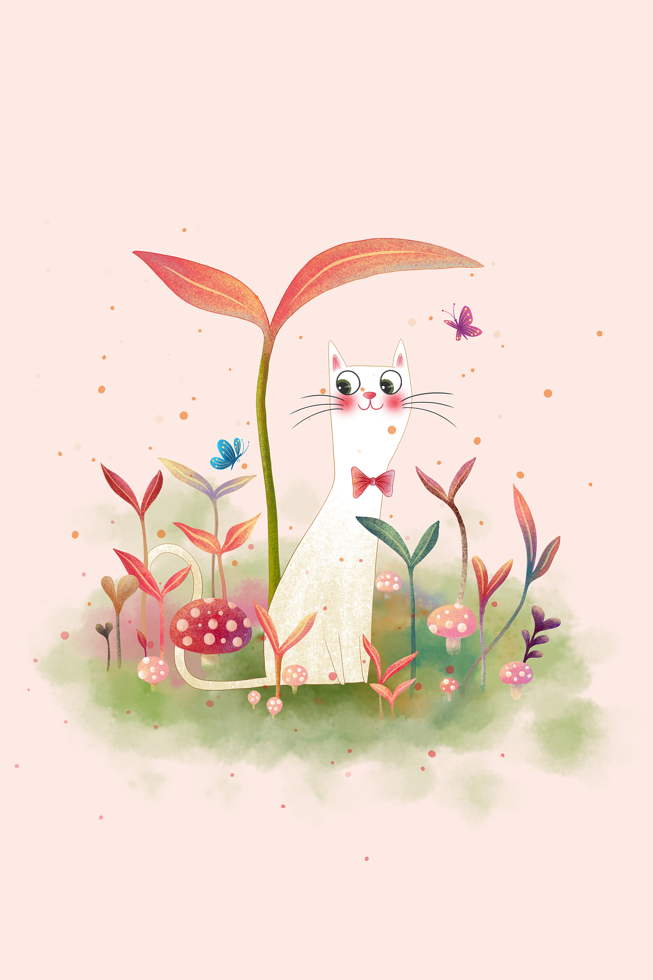 可愛靈動貓咪臥室客廳裝飾畫（圖ZMjIxMTMyNjE2） - 兒童插畫 - 站酷設(shè)計師坤坤插畫原創(chuàng)素材 - 站酷ZCOOL