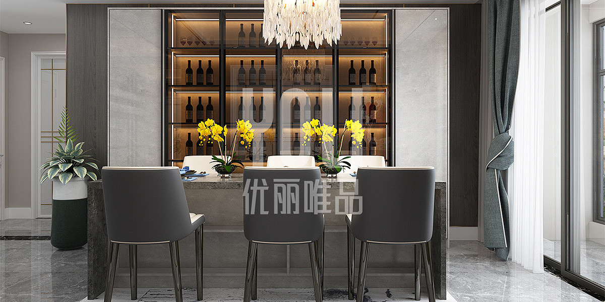 优丽唯品不锈钢整体定制家居 餐边酒柜 整体橱柜设计