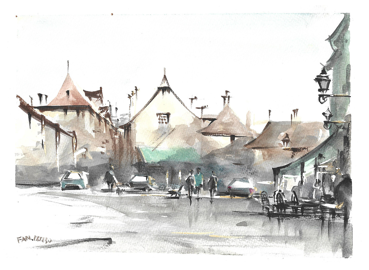 临摹了两幅水彩