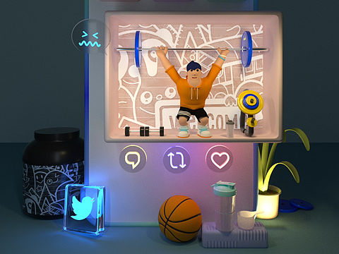 App部分界面三維化（個人主頁-ZNjA3MzUwMjA=） - 其他三維 - 站酷設計師Picon原創(chuàng)素材 - 站酷ZCOOL