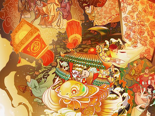 大唐不夜城插画-创作习作pp臭臭1年前许愿2021| 万物更新 旧疾当愈