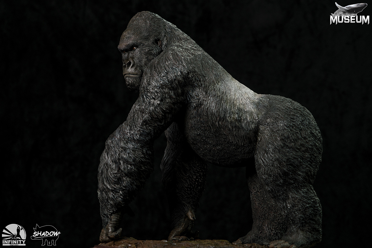 博物1/4 山地大猩猩 雕像